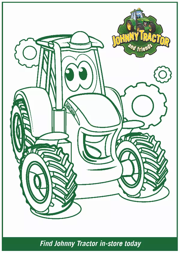 Johnny Tractor Colouring Sheet
